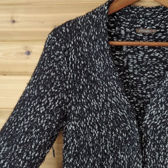 J. McLauglin Sweater Womens Small Black Duster Cardigan Wool - Picture 3 of 10